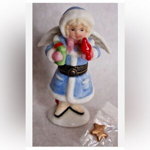 Porcelain Hinged Box Midwest Cannon Falls - Snow Angel with Star Trinket